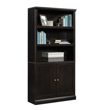 Sauder 5 Shelf Bookcase W/Doors - Estate Black - Ethereal Company