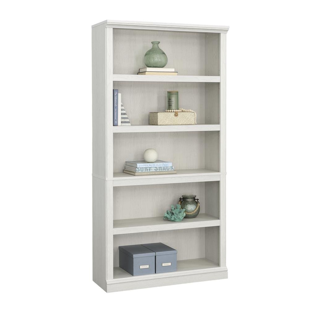 Sauder 5-Shelf Display Bookcase in Glacier Oak - Ethereal Company