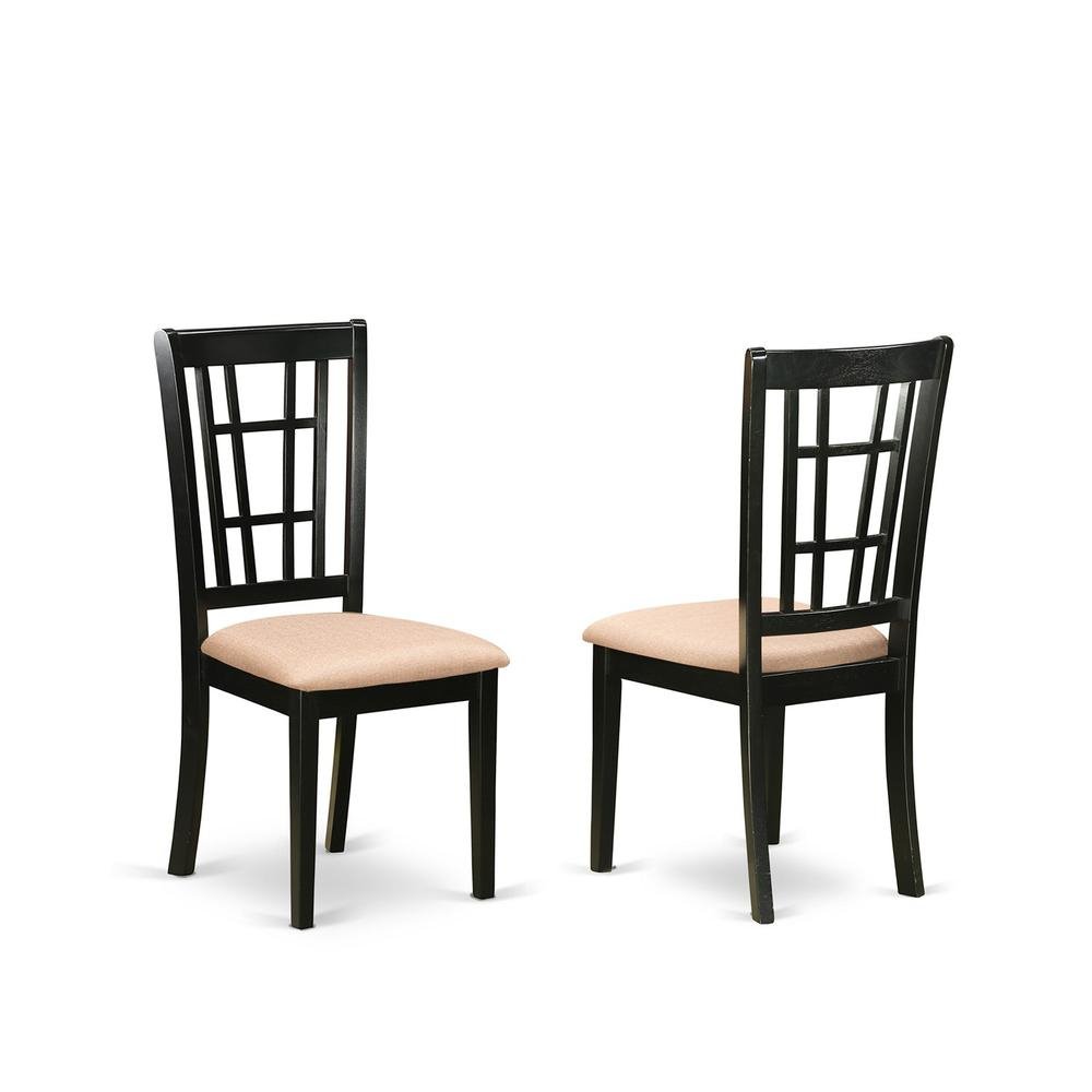 Seraphina Dining Table/ 2 Dining Chairs -Black/Classic Taupe - Ethereal Company