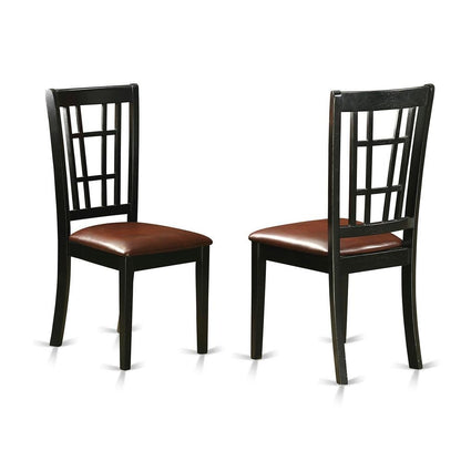 Seraphina Dining Table/ 4 Dining Chairs Black &amp; Cherry finish - Ethereal Company