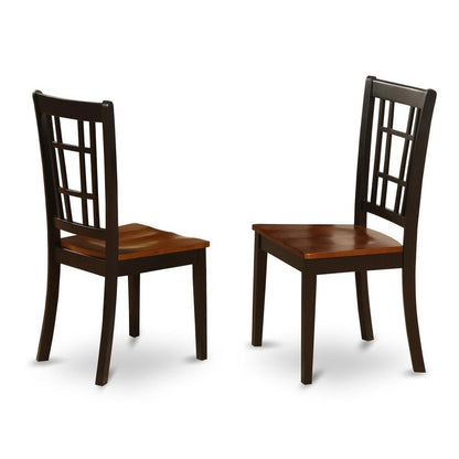 Seraphina Square Dining Table/4 Wood Dining Chairs/Black &amp; Cherry Finish - Ethereal Company