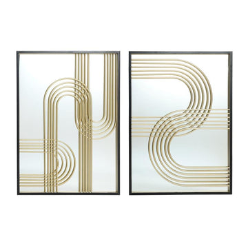 Set of 2 Modern Iron Loops Rectangular Accent Wall Mirrors - Ethereal Company