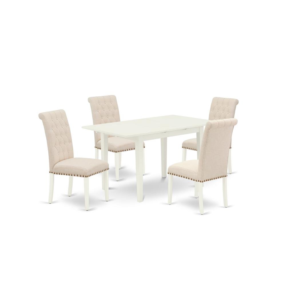 Sophia Dining Table/ 4 Dining Chairs - White - Ethereal Company