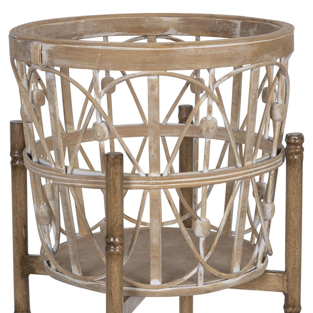 Stratton Home Decor Boho Woven Bamboo Plant Stand - Ethereal Company