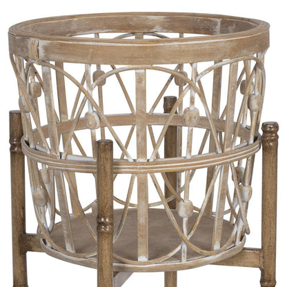 Stratton Home Decor Boho Woven Bamboo Plant Stand - Ethereal Company