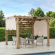 Sunjoy 10 x 11 ft Cedar Wood Frame Pergola with Adjustable Canopy&Privacy Screen - Ethereal Company