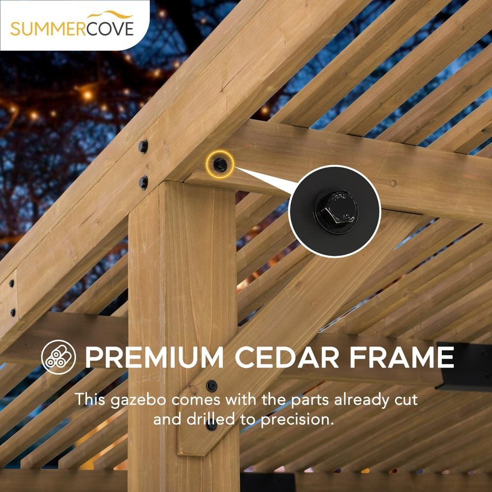 Sunjoy SummerCove 10 ft. x 11 ft. Cedar Wood Framed Hot Tub Pergola - Ethereal Company