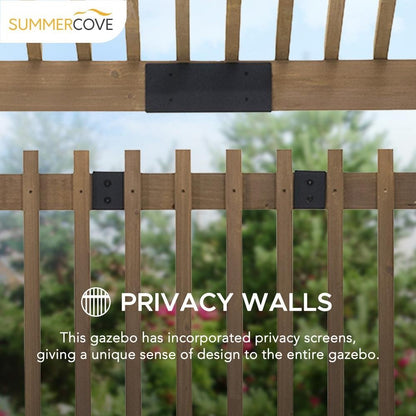 Sunjoy SummerCove 10 ft. x 11 ft. Cedar Wood Framed Hot Tub Pergola - Ethereal Company