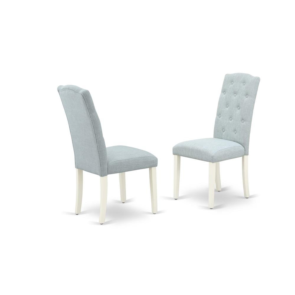 Tanya Dining Table/4 Dining Chairs- Baby Blue/ White - Ethereal Company