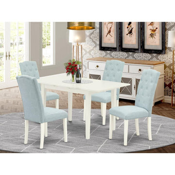 Tanya Dining Table/4 Dining Chairs- Baby Blue/ White - Ethereal Company