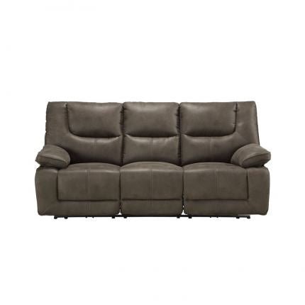 The Harumi Sofa (Power Motion), Gray Leather - Ethereal Company