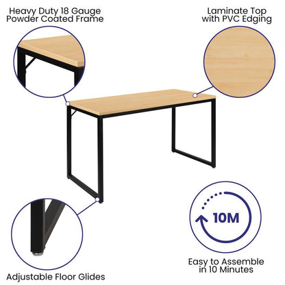 Tiverton Industrial Modern Desk - Maple/Black - Ethereal Company