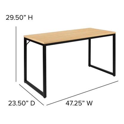 Tiverton Industrial Modern Desk - Maple/Black - Ethereal Company