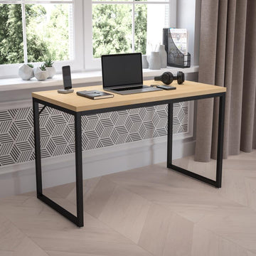 Tiverton Industrial Modern Desk - Maple/Black - Ethereal Company