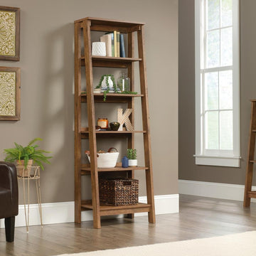 Trestle 5-Shelf Bookcase - Vintage Oak - Ethereal Company