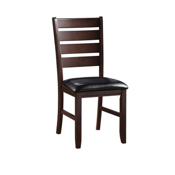 Urbana Side Chair (Set-2), Black PU &amp; Cherry - Ethereal Company