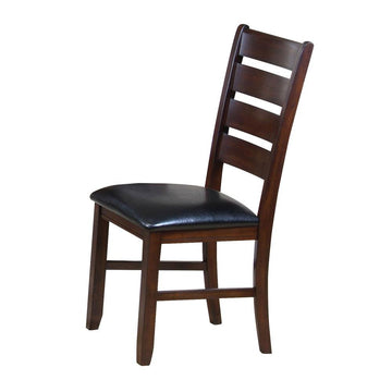 Urbana Side Chair (Set-2), Black PU &amp; Cherry - Ethereal Company