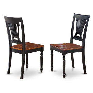 Vaderbilt Dining Chair with Wood Seat - Black &amp; Cherry Finish (Set of 2) - Ethereal Company