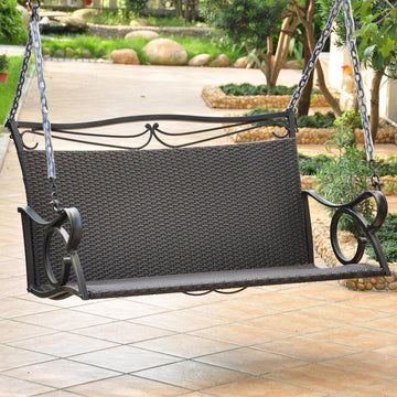 Valencia Resin Wicker/Steel Loveseat Swing - Ethereal Company