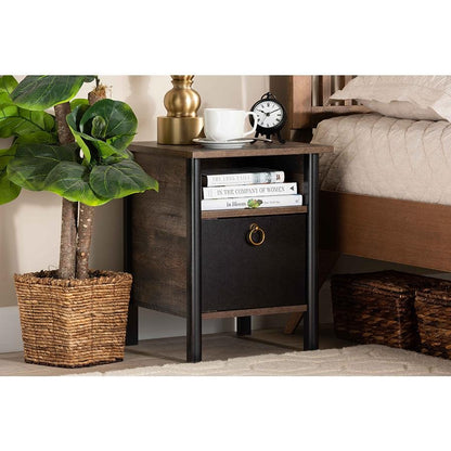 Vaughan Nightstand - Two-Tone Rustic Brown/Black - Ethereal Company