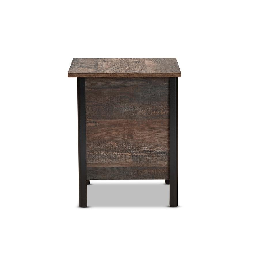 Vaughan Nightstand - Two-Tone Rustic Brown/Black - Ethereal Company