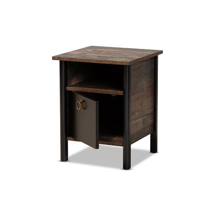 Vaughan Nightstand - Two-Tone Rustic Brown/Black - Ethereal Company