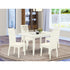 Willow Square Dining Table/ 4 Dining Chairs/ White/White Wood - Ethereal Company