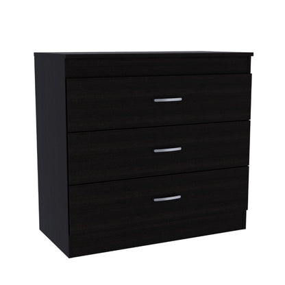 Zurich Three Drawers Dresser, Metal Handle - Ethereal Company